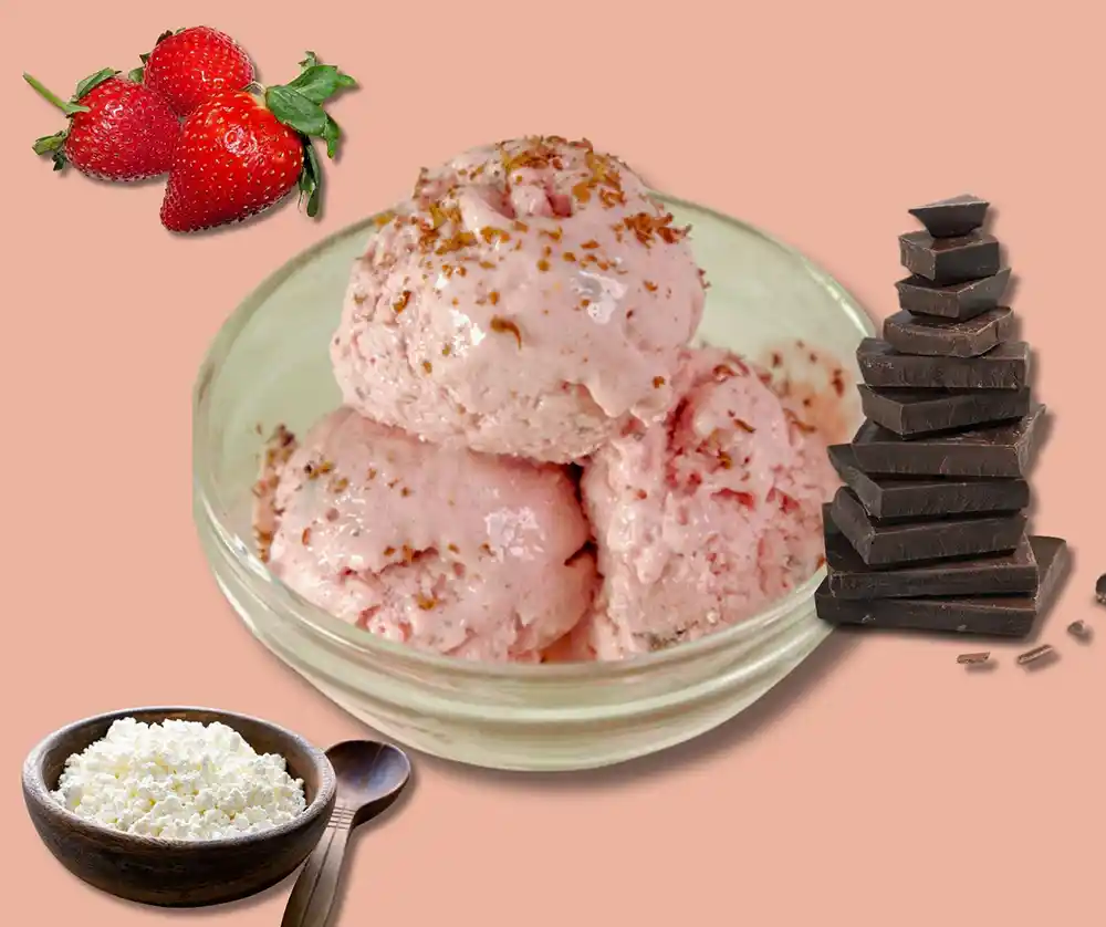 Chocolate Strawberry Cottage Cheese Ice Cream recipe