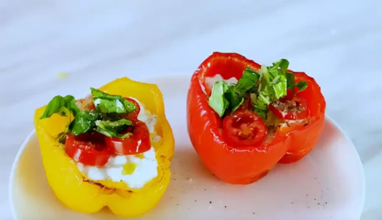 Cottage cheese stuffed bell peppers snack